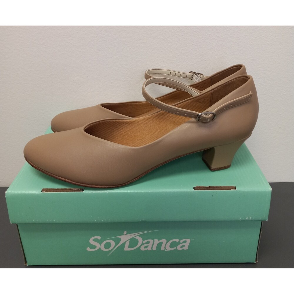 NEW....So Danca Leather Character Shoes Taupe Size 9.5 - Picture 3 of 9